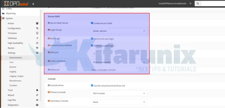 How to Enable Secure Shell (SSH) server on OPNsense - kifarunix.com