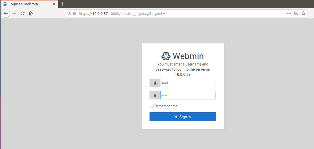 webmin-login-page