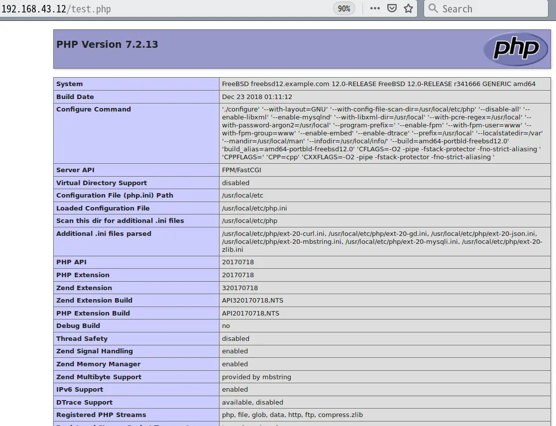 Install Nginx, MySQL, PHP (FEMP) Stack on FreeBSD 12