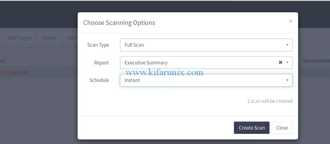 scan a web application using Acutenix Scanner