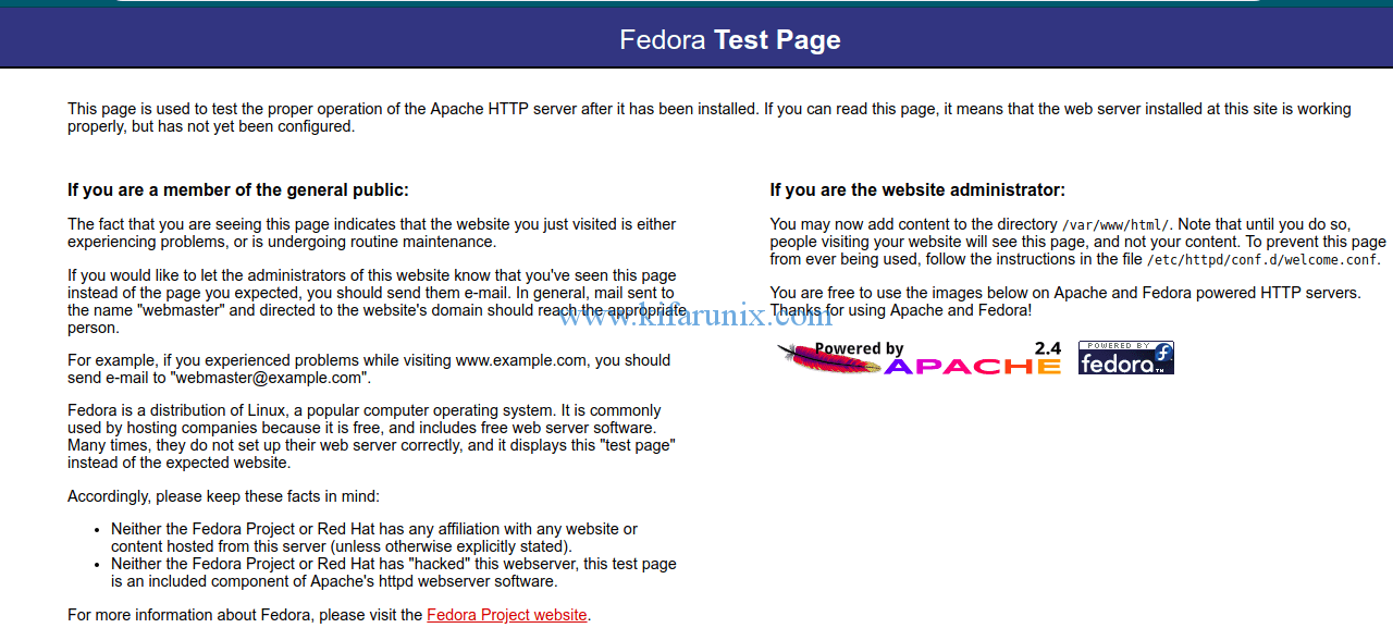 Install Apache on Fedora 30