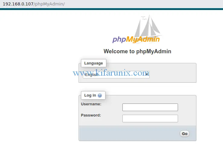 phpmyadmin setup