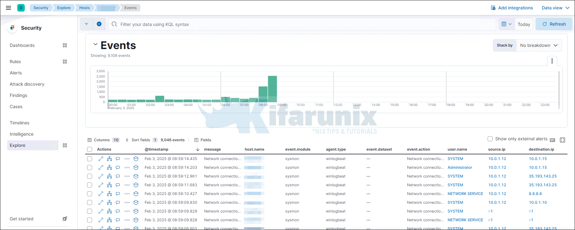 windows security events kibana siem