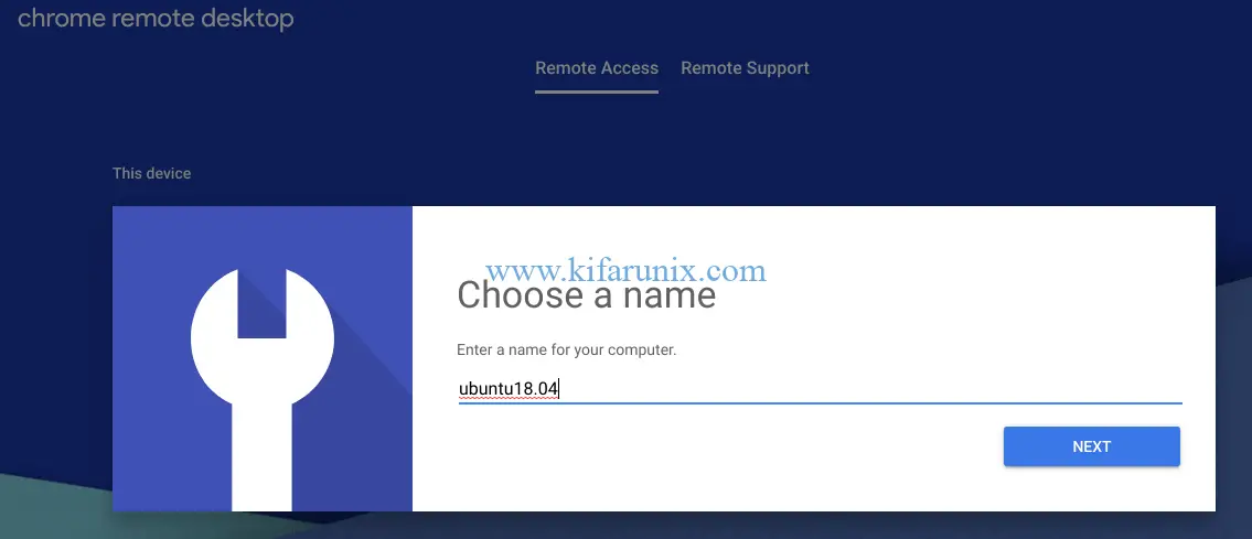 chrome remote desktop set-computer-name