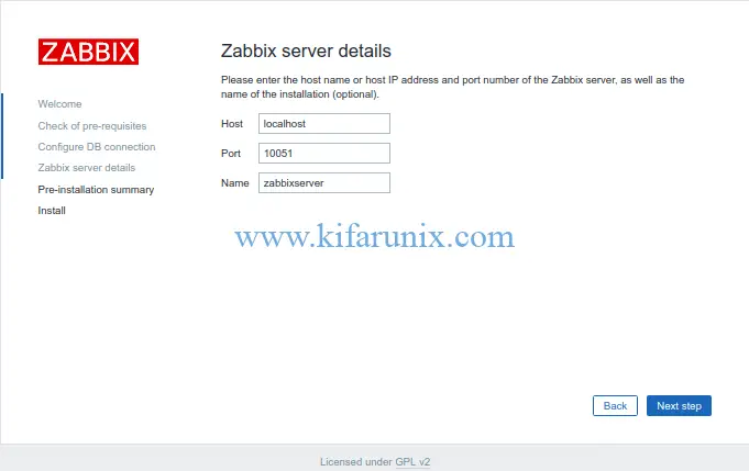 Zabbix Server configuration