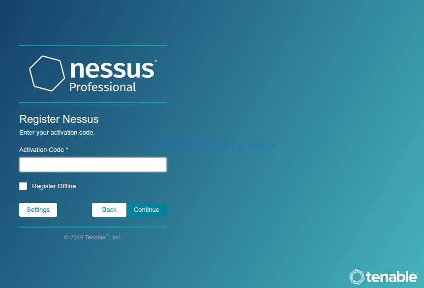 Activate Nessus Professional