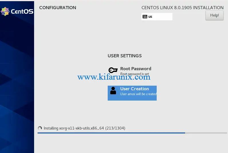 CentOS 8 user settings