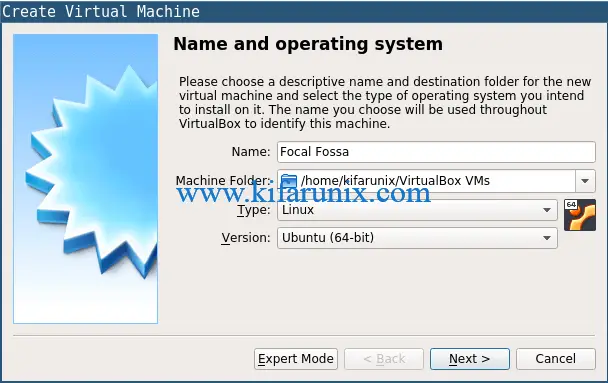 virtualbox ubuntu 20.04 image