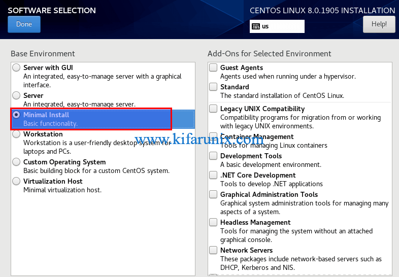 Install Minimal CentOS 8 on Vrtualbox