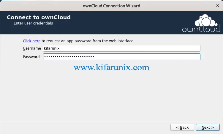 owncloud user creds 1
