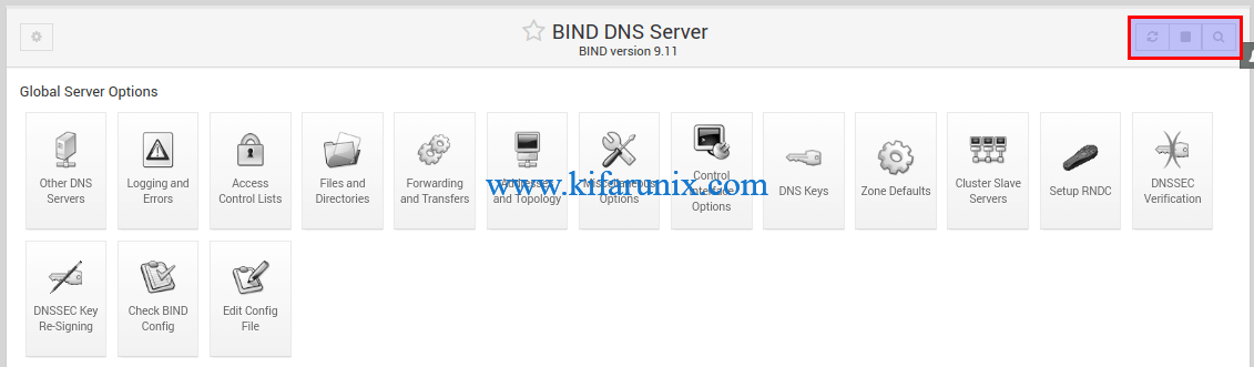 Restart BIND on Webmin Debian 10