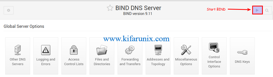 Configure BIND DNS Server using Webmin on CentOS 8