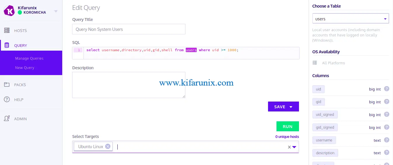 query nonsystem users kolide