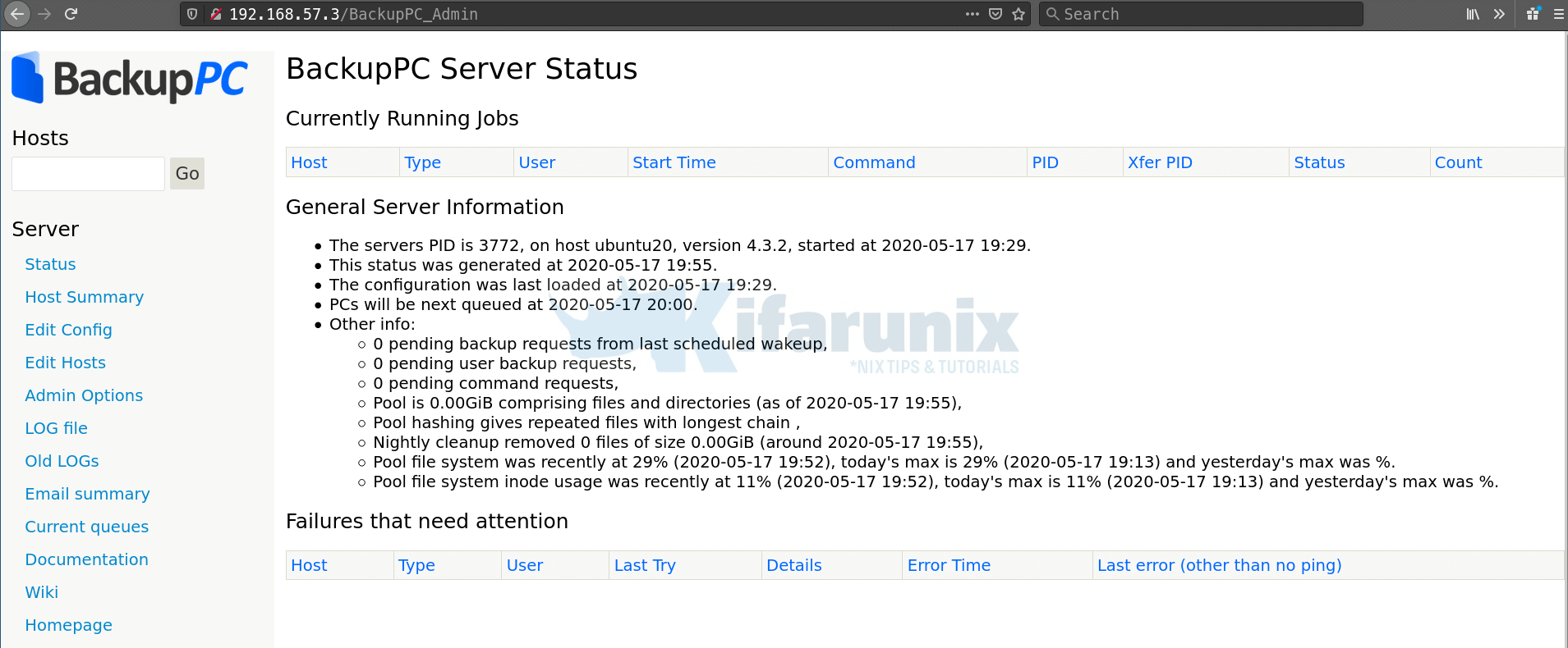 Home 22 backuppc admin