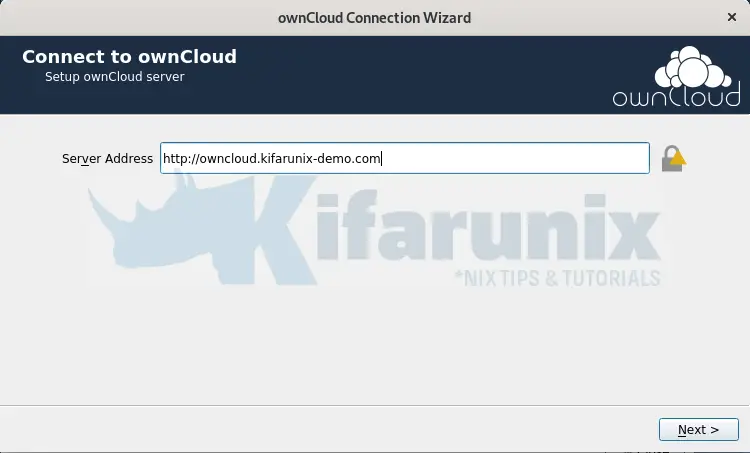 connect to owncloud server