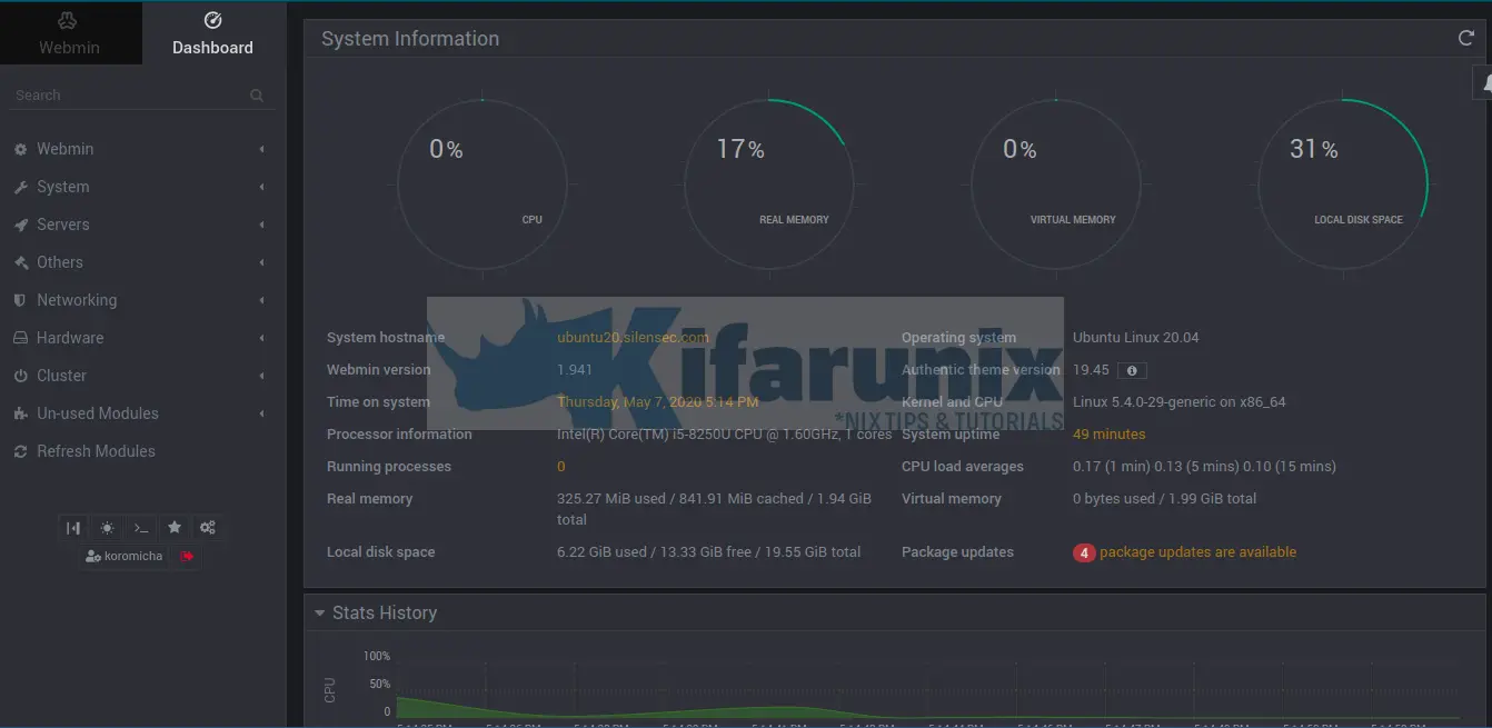 ubuntu install webmin