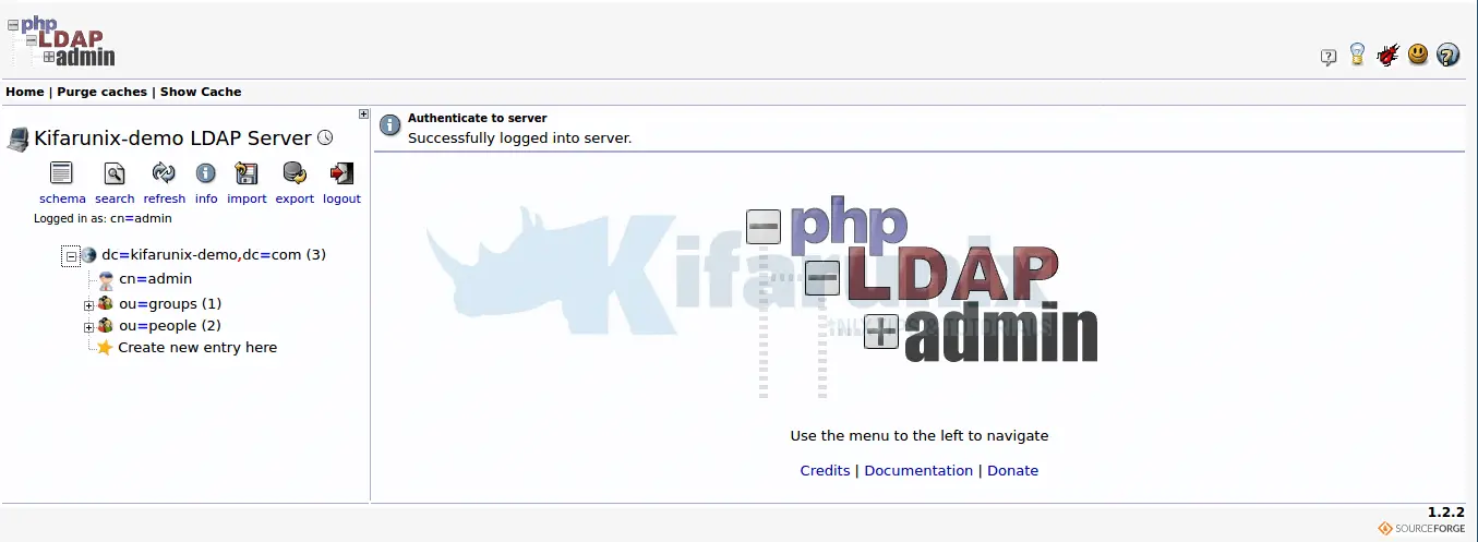 phpldapadmin dashboard