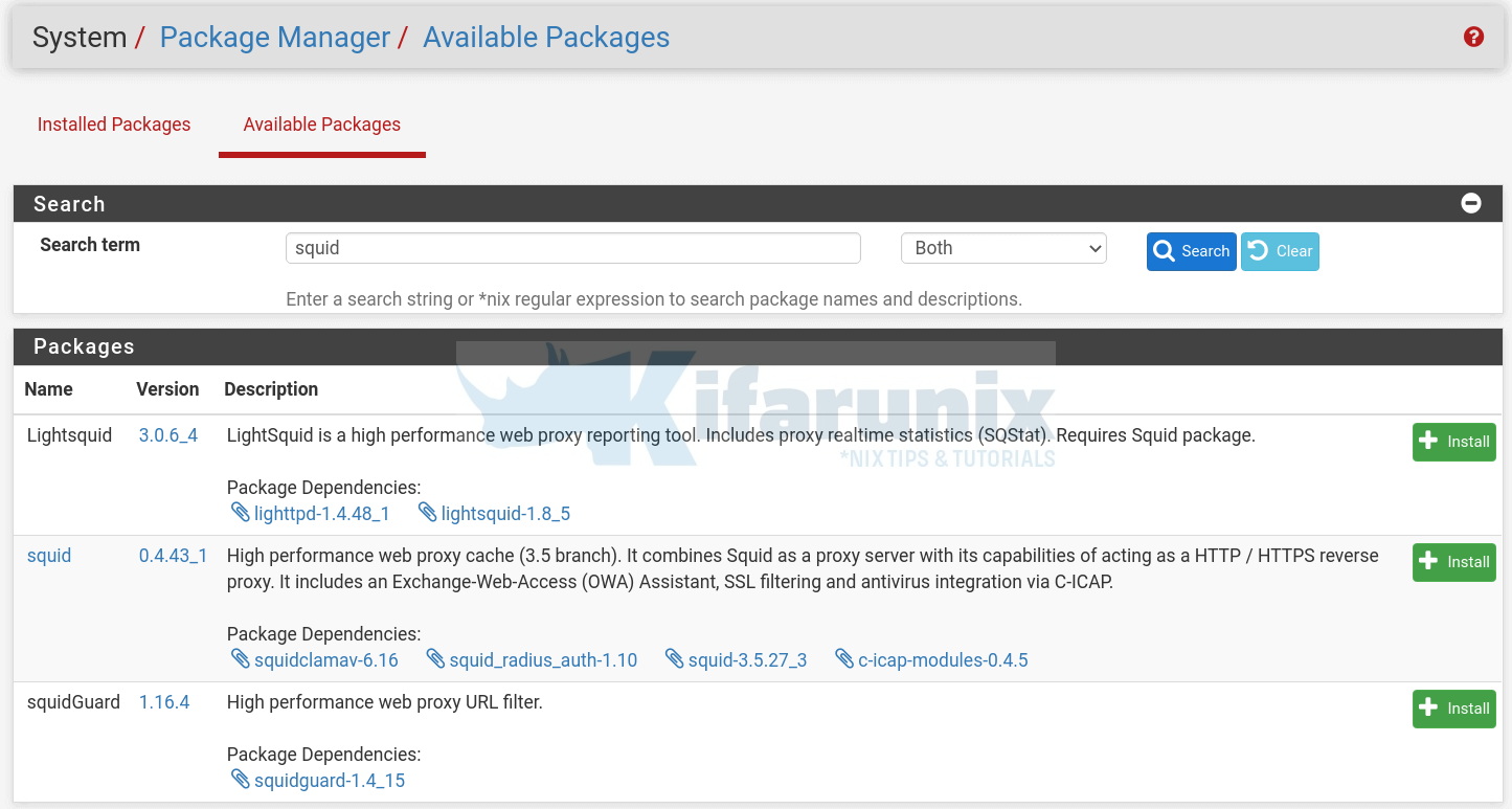 Install and Setup Squid Proxy on pfSense - kifarunix.com