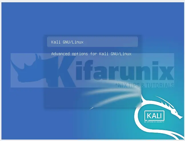 Boot to Kali Linux 2021.3 on VirtualBox