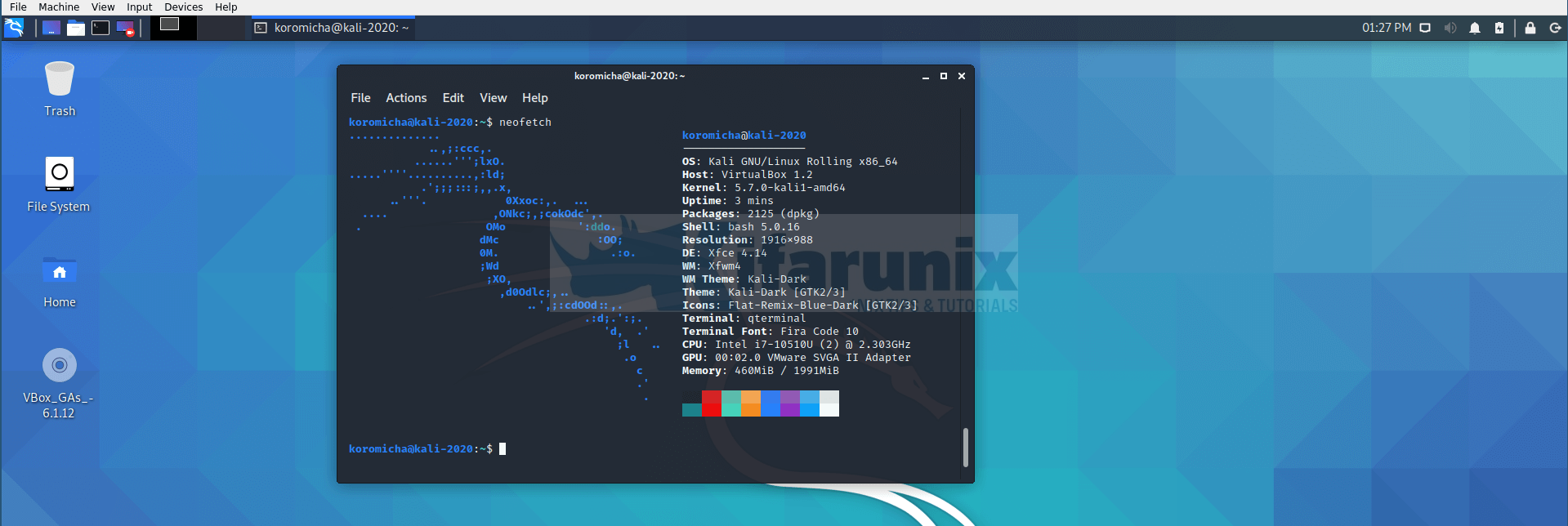 Install VirtualBox Guest Additions on Kali Linux 2020.3