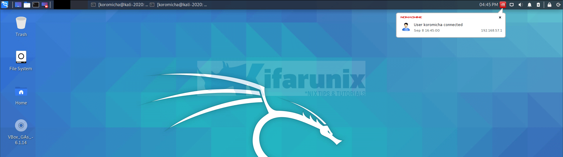 Install NoMachine Remote Desktop Tool on Kali Linux 2020 - kifarunix.com