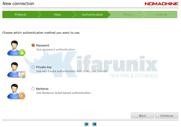 nomachine allow user to choose display