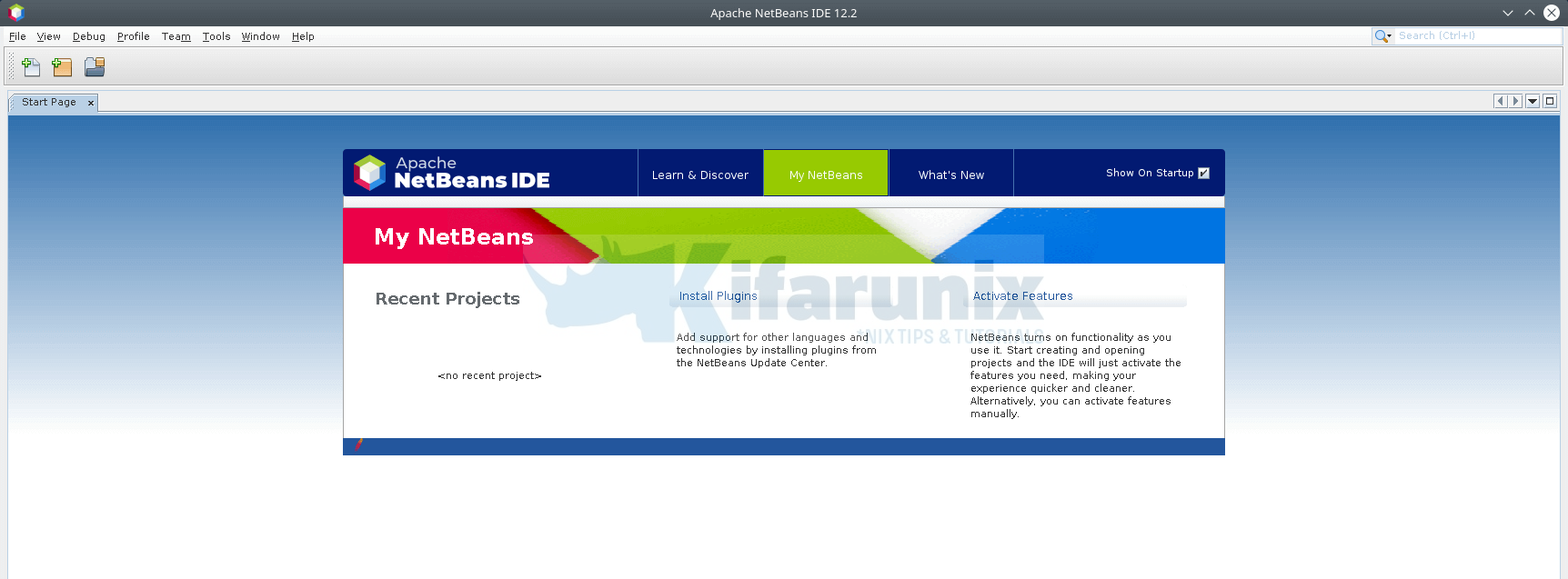 netbeans start page