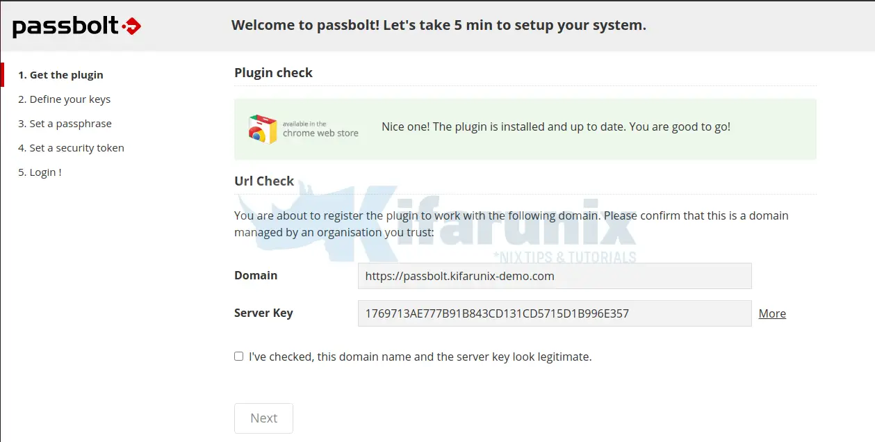 Install Passbolt Password Manager on Debian URL check