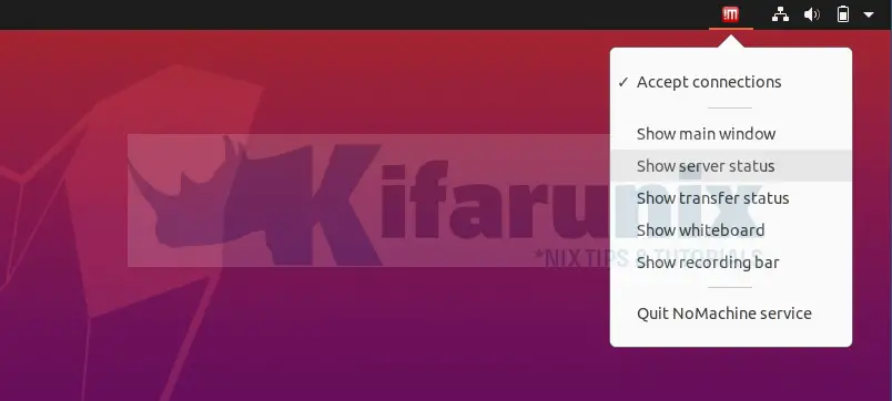 show nomachine server status