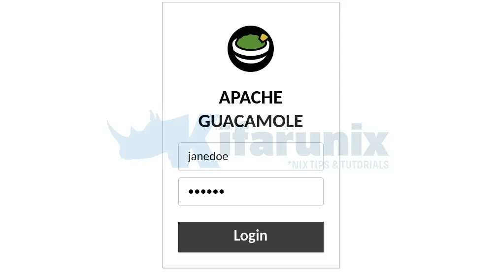 apache guacamole rdp ldap login