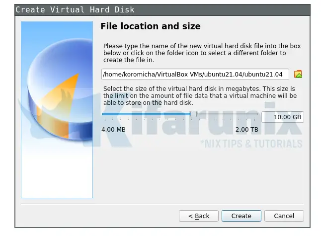 disk location n size