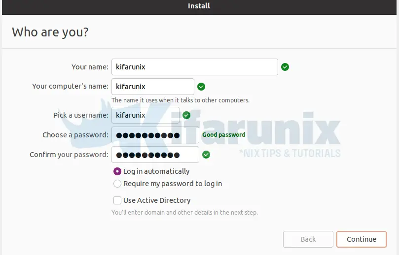 login username password