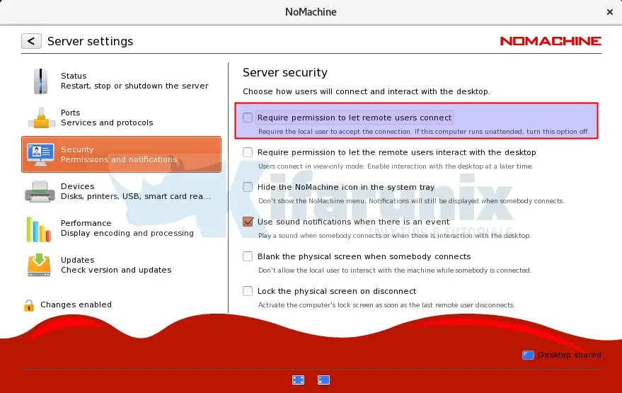 how to start nomachine server on linux