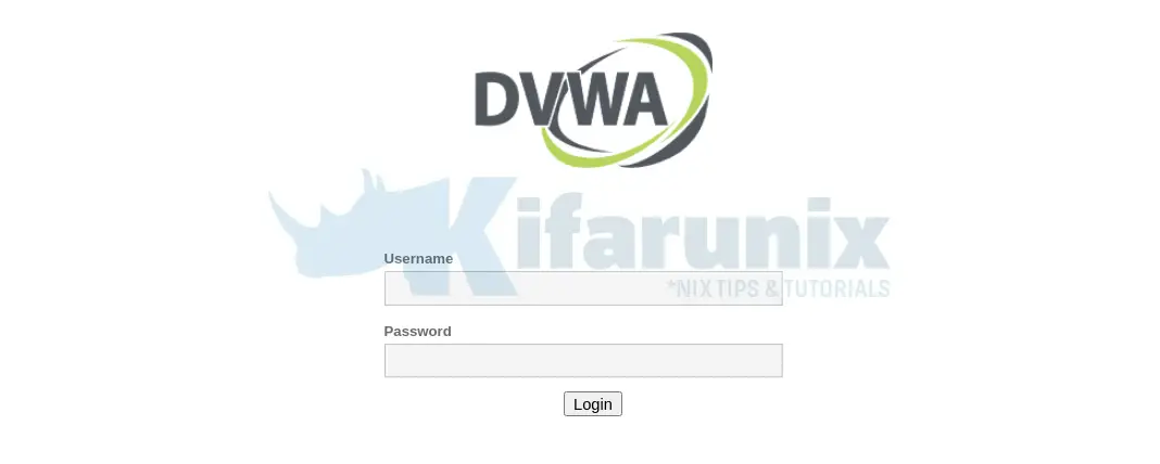 dvwa login