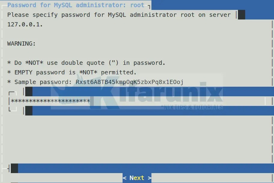 mysql root password