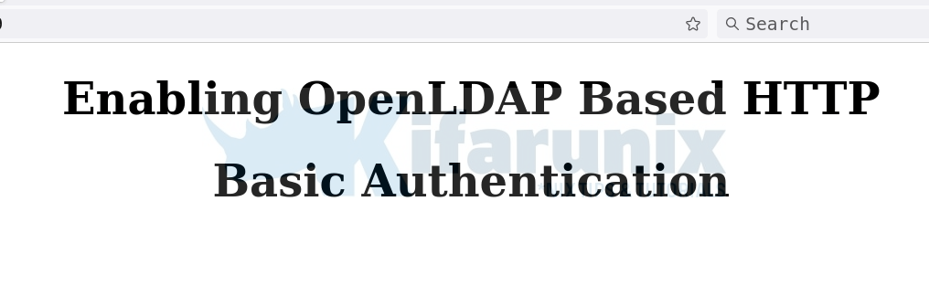 Configure LDAP Based HTTP Basic Authentication