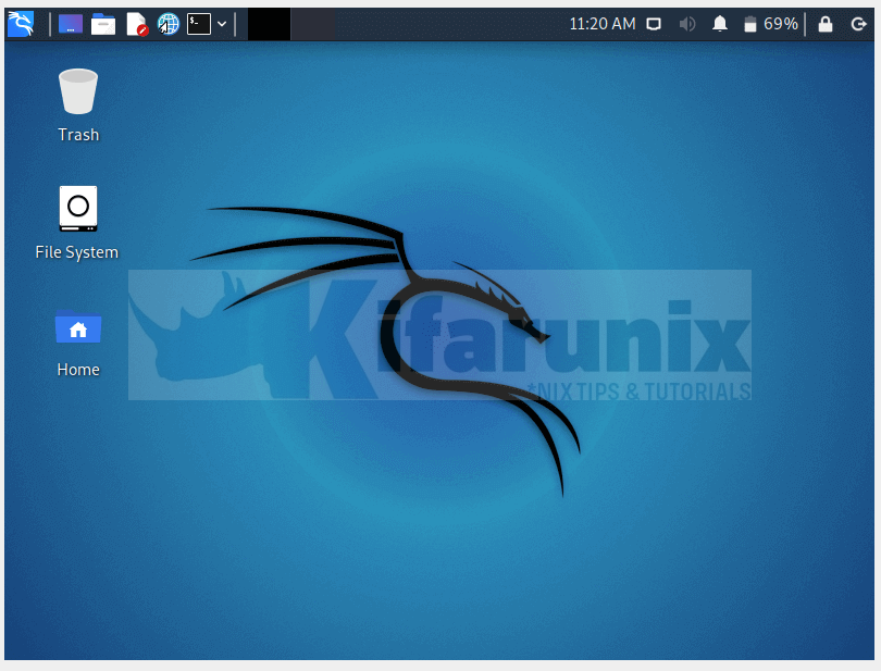 kali linux 2021.3 desktop