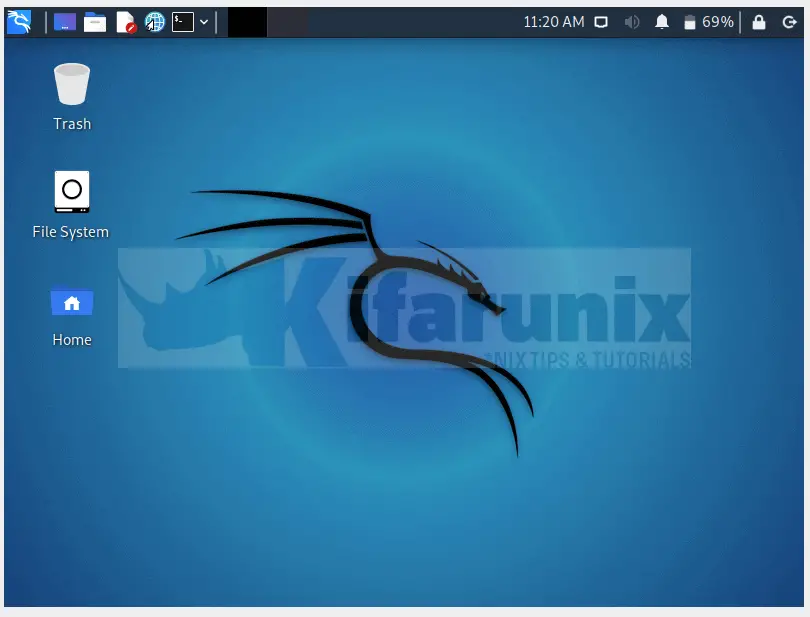 kali linux 2021.3 desktop