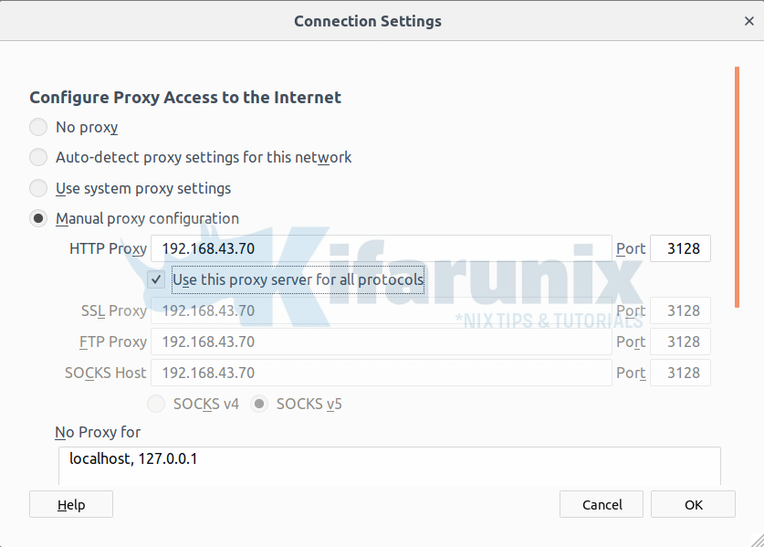 Install and Configure Squid Proxy on Fedora 29/Fedora 28/CentOS 7