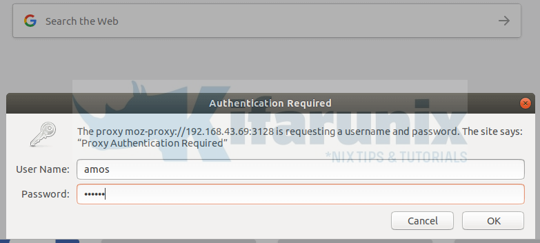 Setup Squid Proxy Authentication on Ubuntu 18.04/Fedora 29/28/CentOS 7