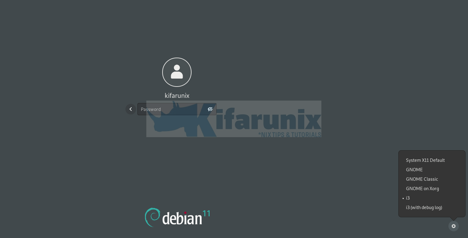 debian 11 i3 wm login