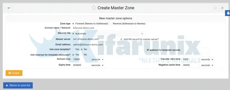 Configure BIND DNS Server using Webmin on Debian 11 - kifarunix.com