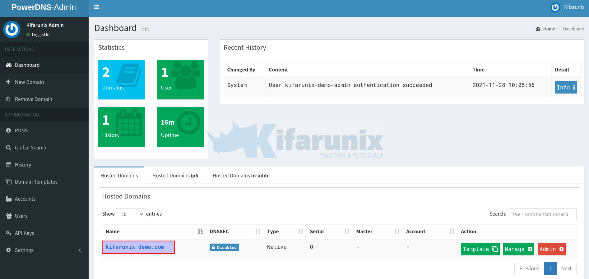 pdns dashboard