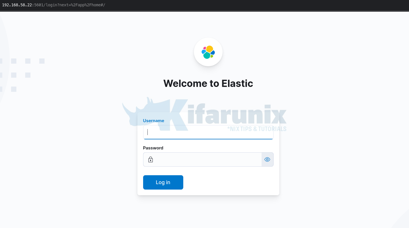 kibana login page