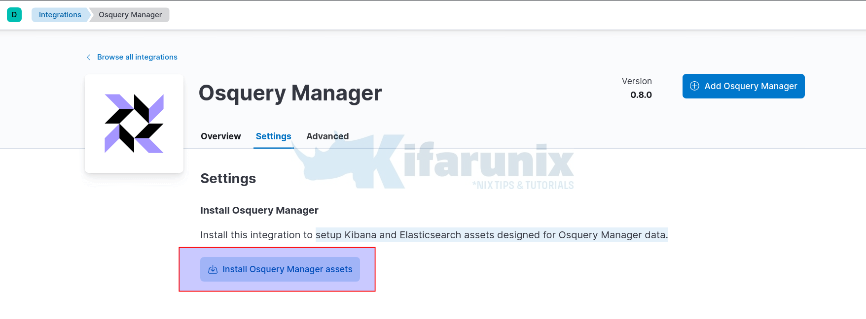 install osquery manager assets