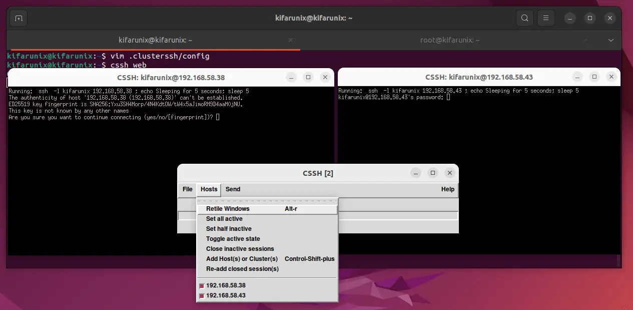 Install and Use ClusterSSH on Ubuntu 22.04/Ubuntu 20.04