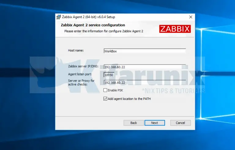 install zabbix server on windows 10