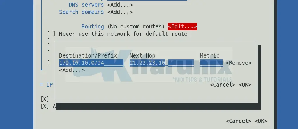 Set Static Routes via an Interface/IP on CentOS/Ubuntu