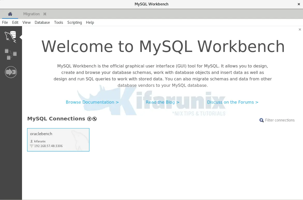 Install MySQL Workbench on Oracle Linux 8 - kifarunix.com