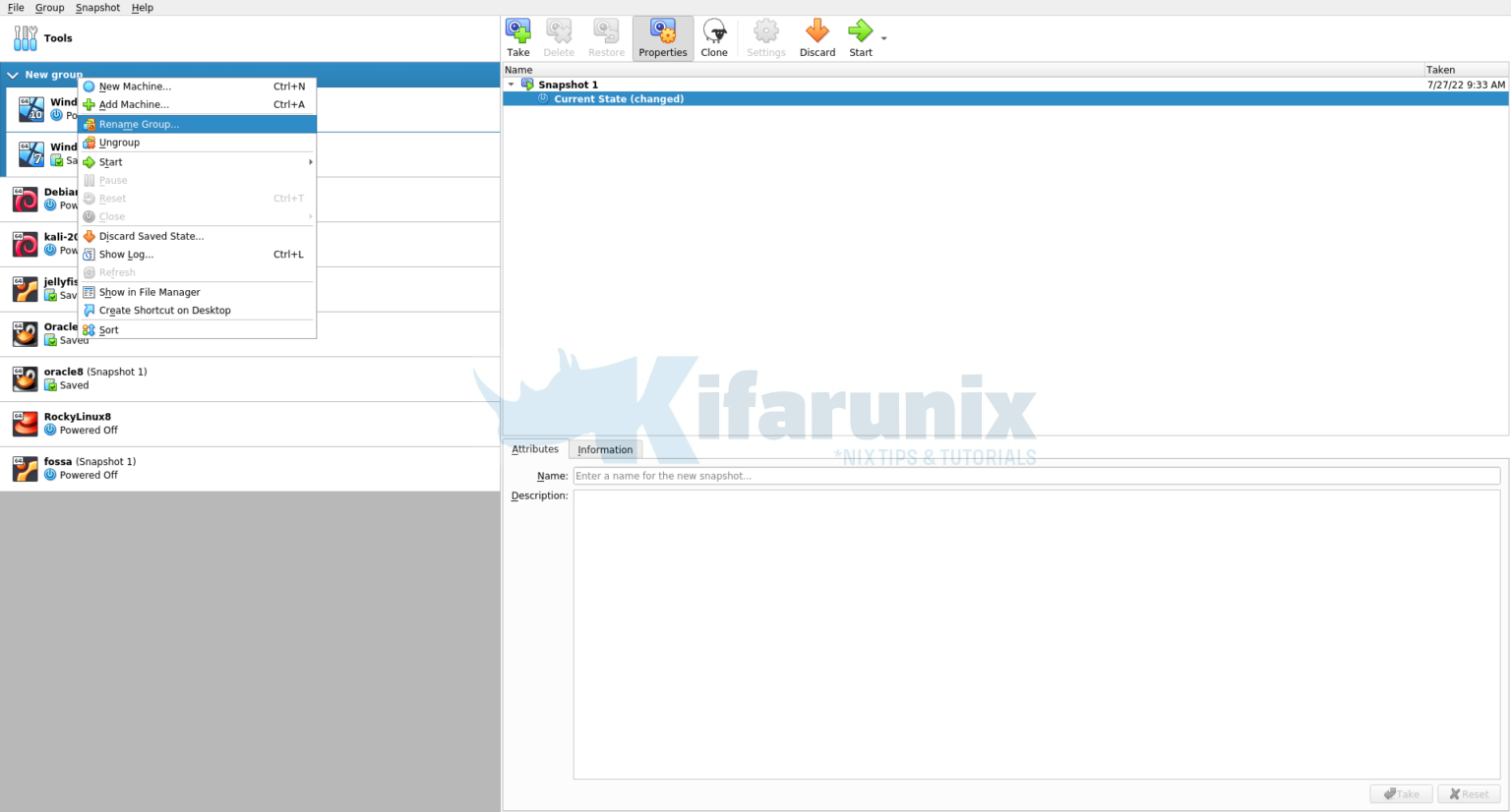 Create and Manage VirtualBox VM Groups - kifarunix.com